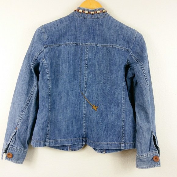 Sigrid Olsen Womens beaded denim jacket - Picture 2 of 6